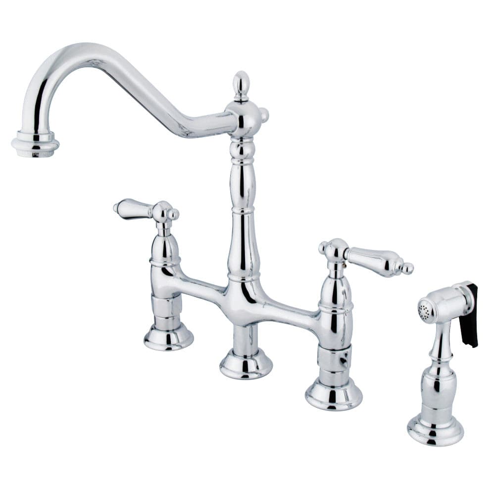 Enea Bridge Kitchen Faucet with Brass Sprayer
