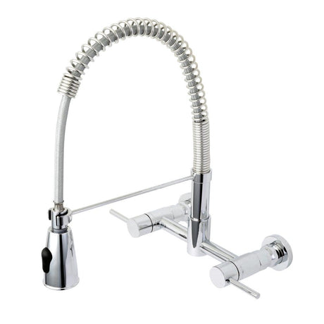 Esteban 2-Handle Wall Mount Pull-Down Kitchen Faucet