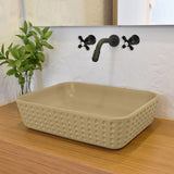 Faber Rectangular Cast Concrete Vessel Sink - Desert Brown
