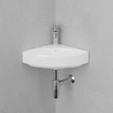 Forba Vitreous China Corner Wall-Mount Bathroom Sink