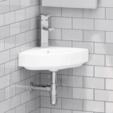 Forba Vitreous China Corner Wall-Mount Bathroom Sink