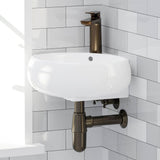 Fronia Vitreous China Corner Wall-Mount Bathroom Sink
