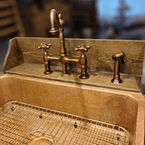 Fyn Bridge Kitchen Faucet with Brass Sprayer