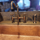Fyn Bridge Kitchen Faucet with Brass Sprayer