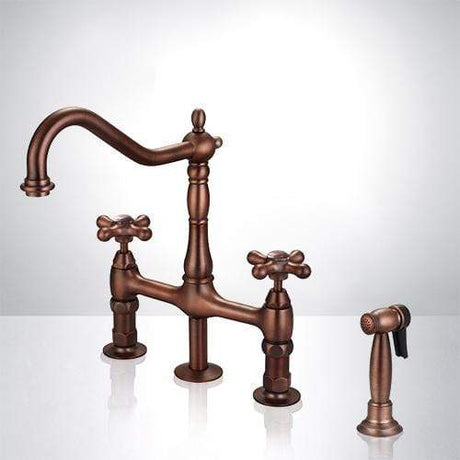 Fyn Bridge Kitchen Faucet with Brass Sprayer