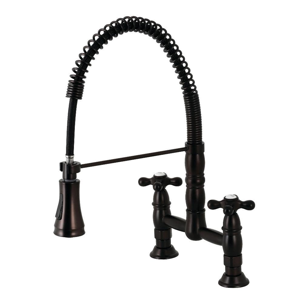Gargano Two-Handle Deck-Mount Pull-Down Sprayer Kitchen Faucet