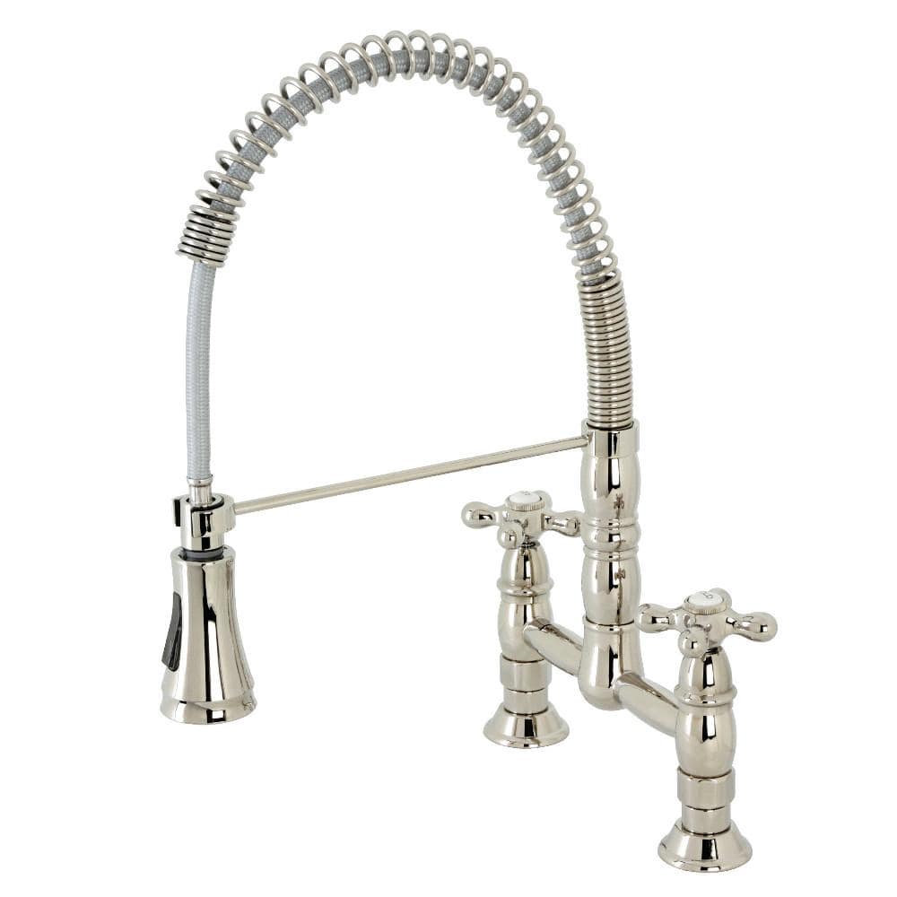 Gargano Two-Handle Deck-Mount Pull-Down Sprayer Kitchen Faucet