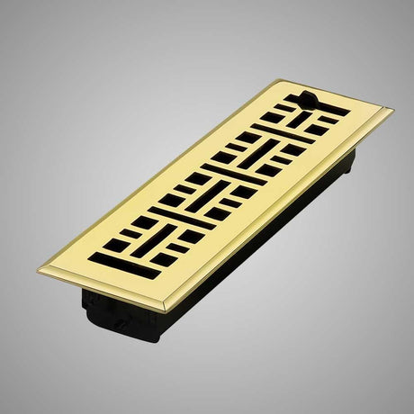 Geometric Solid Brass Floor Register