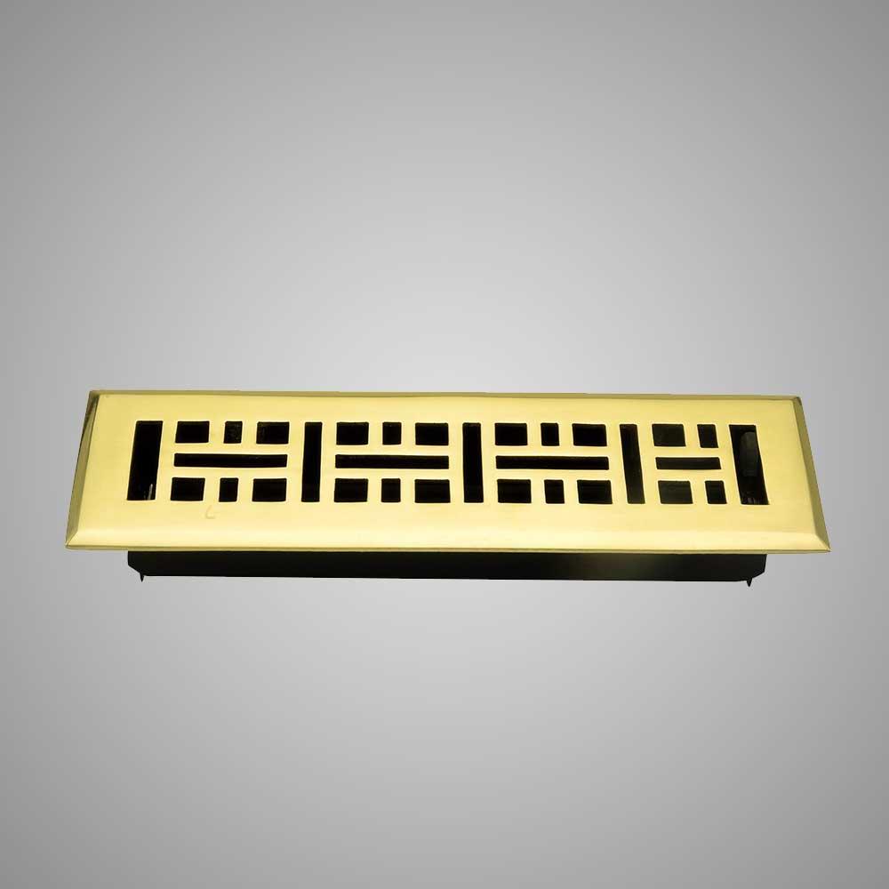 Geometric Solid Brass Floor Register