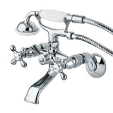 Gergen Bathroom Wall-Mount Tub Faucet with Hand Shower