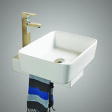 Ginata Vitreous China Vessel Sink with 8" Rectangular Base