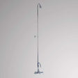 Gooseneck Leg Tub Diverter Faucet with Porcelain Handles, Riser and Shower Head