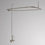 Gooseneck Leg Tub Diverter Faucet with Shower Rod and Riser