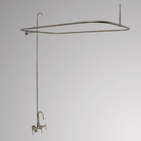 Gooseneck Leg Tub Diverter Faucet with Shower Rod and Riser