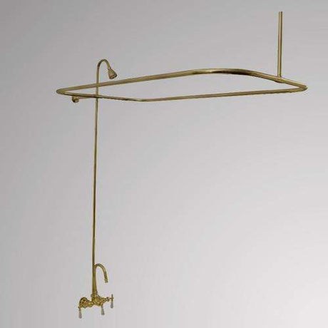 Gooseneck Leg Tub Diverter Faucet with Shower Rod and Riser