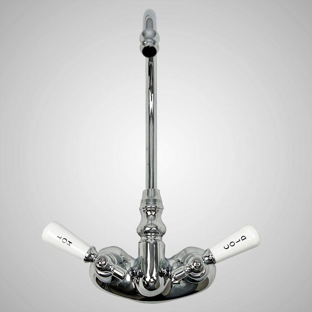 Gooseneck Tub Faucet with Porcelain Lever Handles