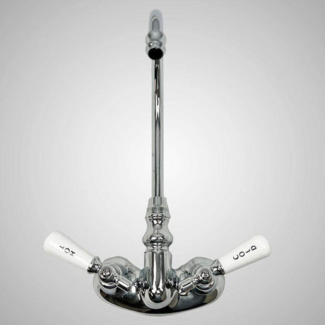 Gooseneck Tub Faucet with Porcelain Lever Handles