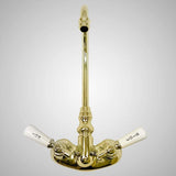 Gooseneck Tub Faucet with Porcelain Lever Handles