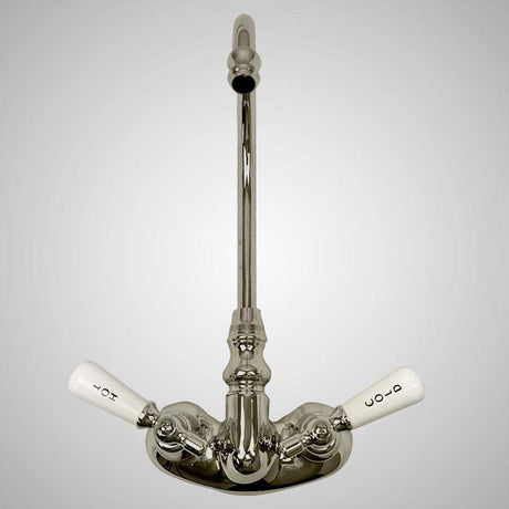 Gooseneck Tub Faucet with Porcelain Lever Handles