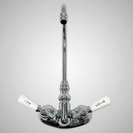 Gooseneck Tub Faucet with Porcelain Lever Handles
