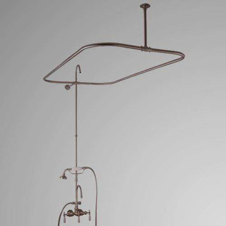 Gooseneck Tub Faucet with Shower Rod and Riser