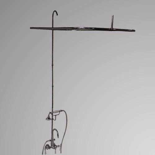 Gooseneck Tub Faucet with Shower Rod and Riser