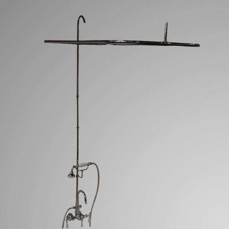 Gooseneck Tub Faucet with Shower Rod and Riser