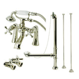 Gragen English Telephone Deck-Mount Tub Faucet, Drain and Supply Kit