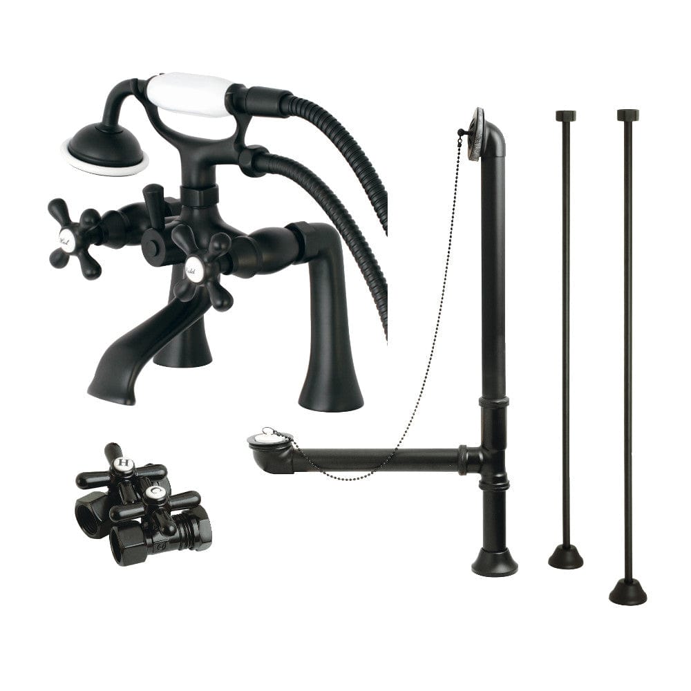 Gragen English Telephone Deck-Mount Tub Faucet, Drain and Supply Kit