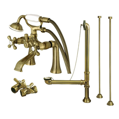 Gragen English Telephone Deck-Mount Tub Faucet, Drain and Supply Kit
