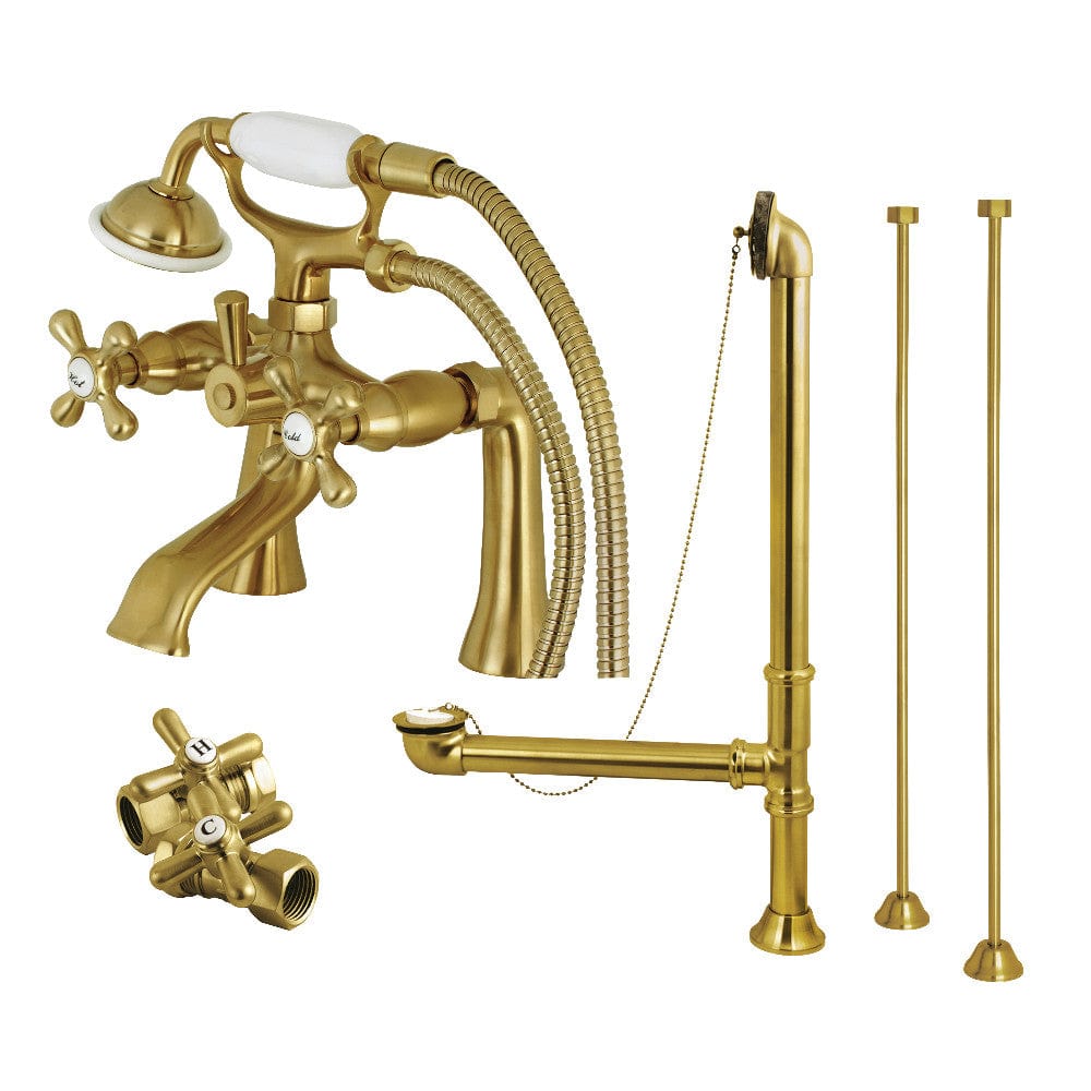 Gragen English Telephone Deck-Mount Tub Faucet, Drain and Supply Kit