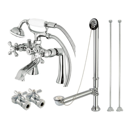 Gragen English Telephone Deck-Mount Tub Faucet, Drain and Supply Kit