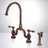 Grimstad Bridge Kitchen Faucet with Brass Sprayer