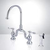 Grimstad Bridge Kitchen Faucet with Brass Sprayer