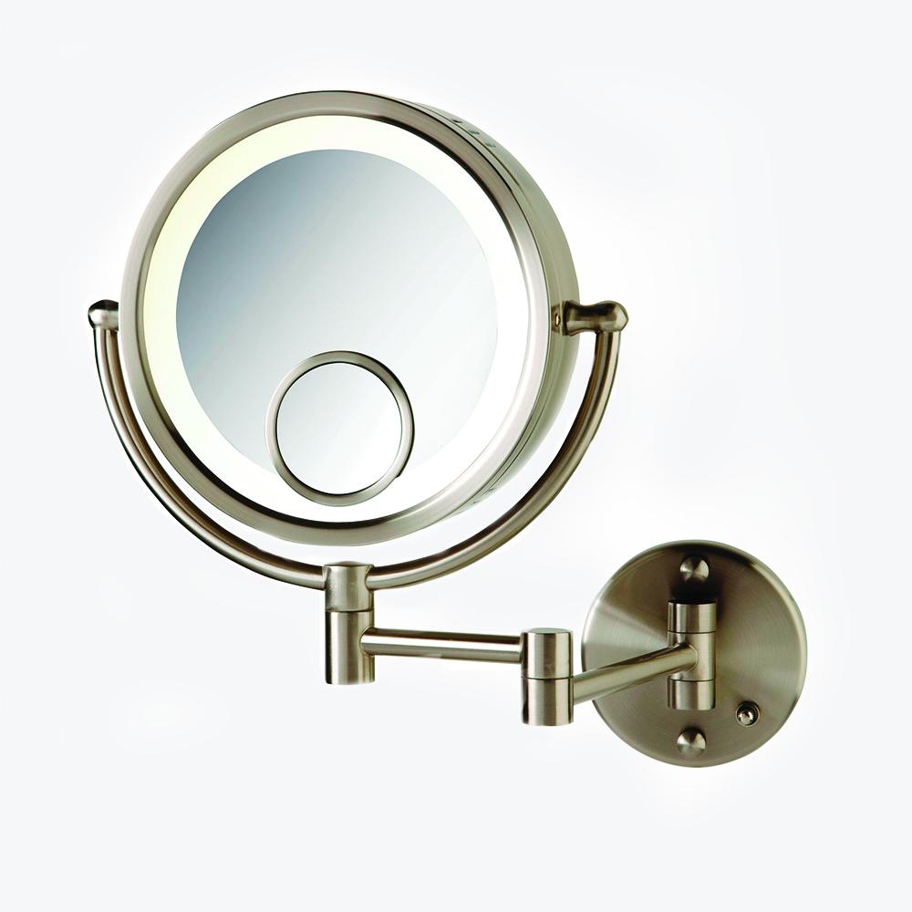 Hagerman Round Swinging Lighted Makeup Mirror
