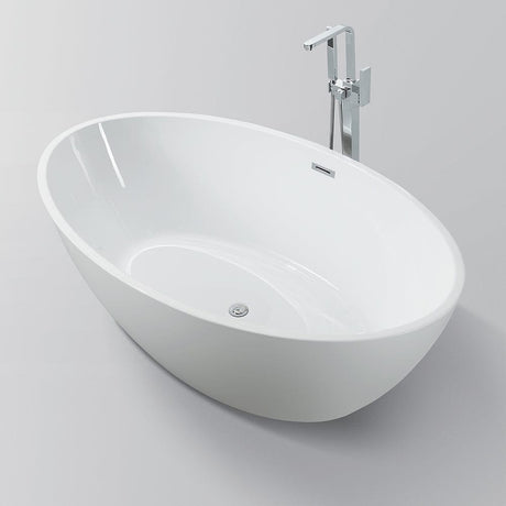 Haporan Acrylic Freestanding Tub with Integral Drain and Overflow