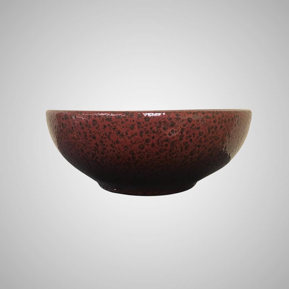 Havre Vitreous China Vessel Sink - Dark Red with Textured Black Speckles