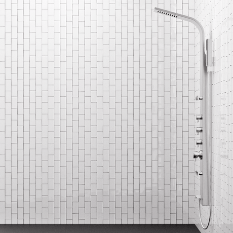 Helma Pressure Balance Stainless Steel Shower Panel with Hand Shower