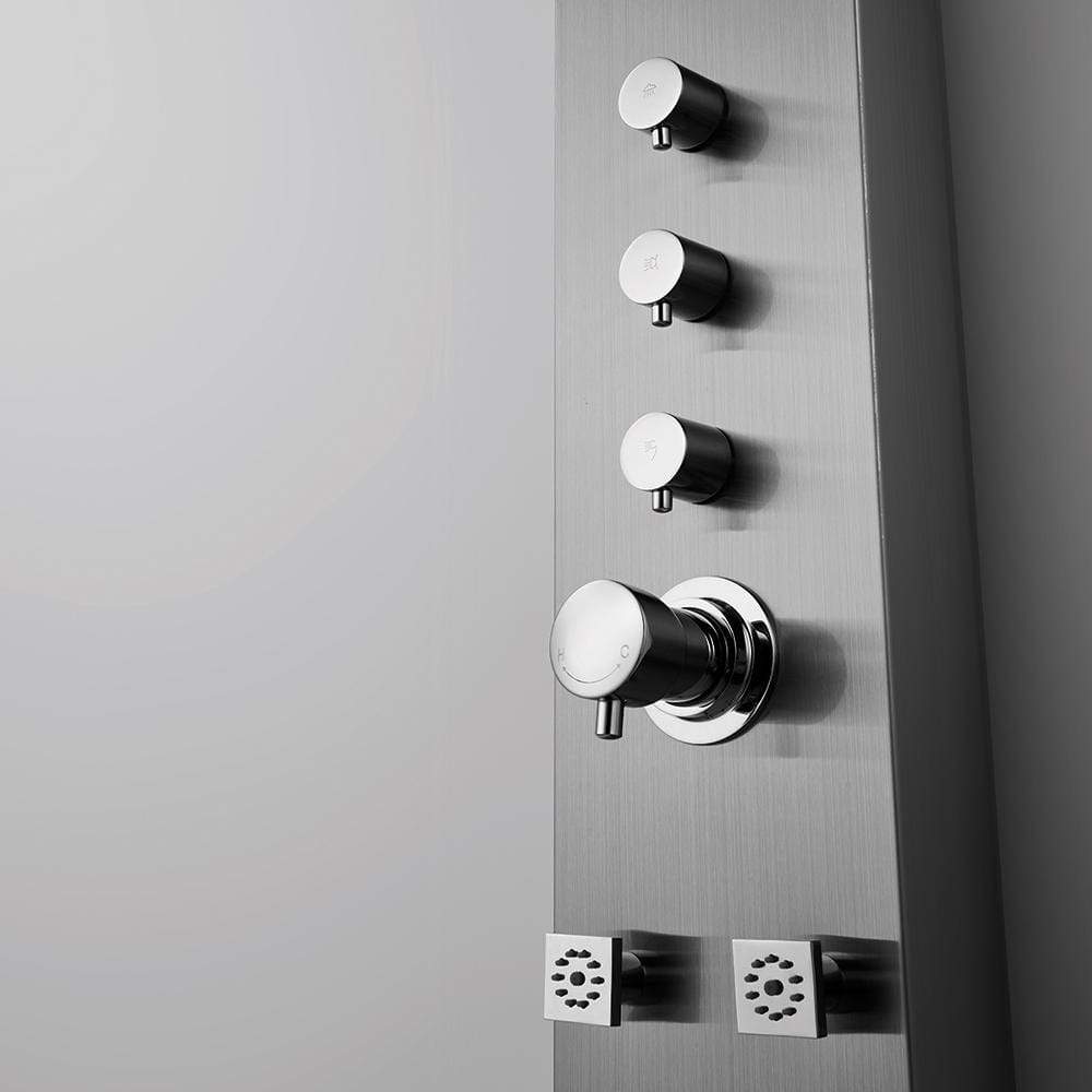 Helma Pressure Balance Stainless Steel Shower Panel with Hand Shower