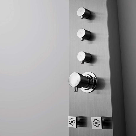 Helma Pressure Balance Stainless Steel Shower Panel with Hand Shower