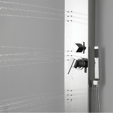 Hertha Pressure Balance Stainless Steel Shower Panel with Hand Shower - Polished Finish