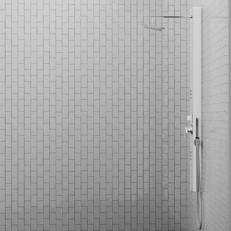 Hertha Pressure Balance Stainless Steel Shower Panel with Hand Shower - Polished Finish