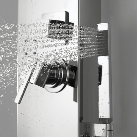 Hertha Pressure Balance Stainless Steel Shower Panel with Hand Shower - Polished Finish