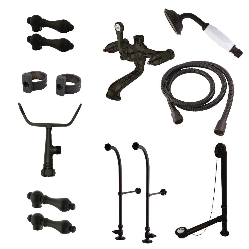 Hipposbarz Wall-Mount Tub Faucet with Drain and Supplies