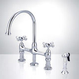 Hulsig Bridge Kitchen Faucet with Brass Sprayer
