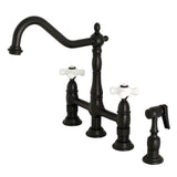 Jacinda Bridge Kitchen Faucet with Brass Sprayer
