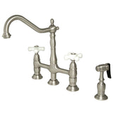 Jacinda Bridge Kitchen Faucet with Brass Sprayer