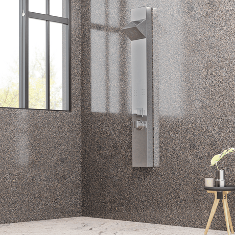 Jara Pressure Balance Stainless Steel Shower Panel with Hand Shower - Polished Finish