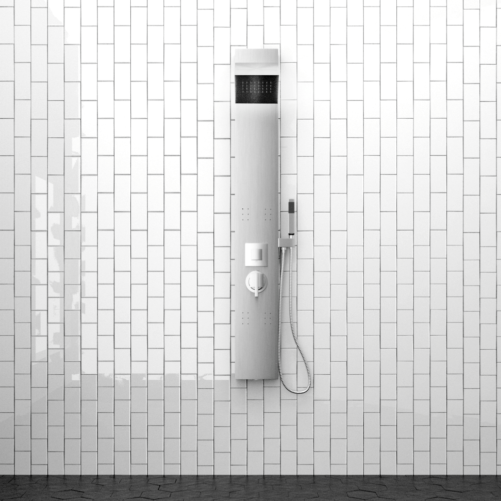 Jara Pressure Balance Stainless Steel Shower Panel with Hand Shower - Polished Finish