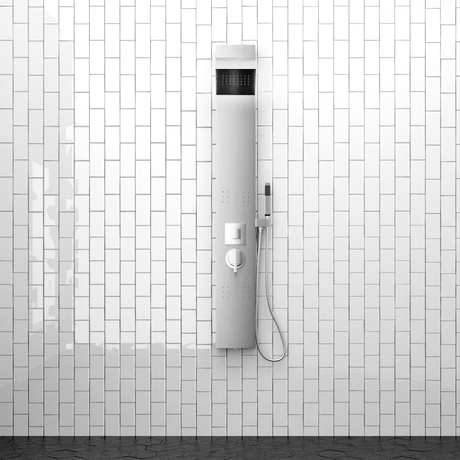 Jara Pressure Balance Stainless Steel Shower Panel with Hand Shower - Polished Finish